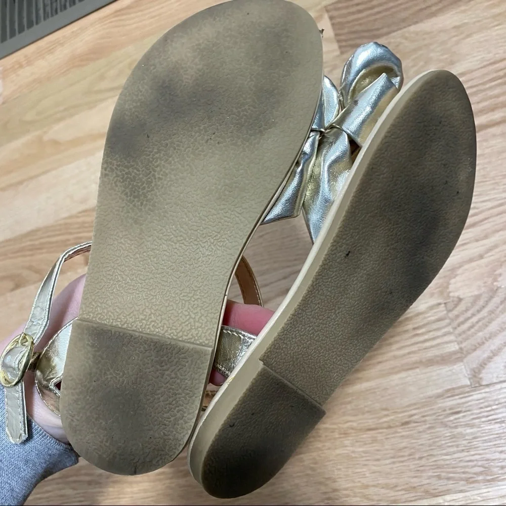 Gymboree Gold Knot Bow Sandals Sz 12 Girls Toddler